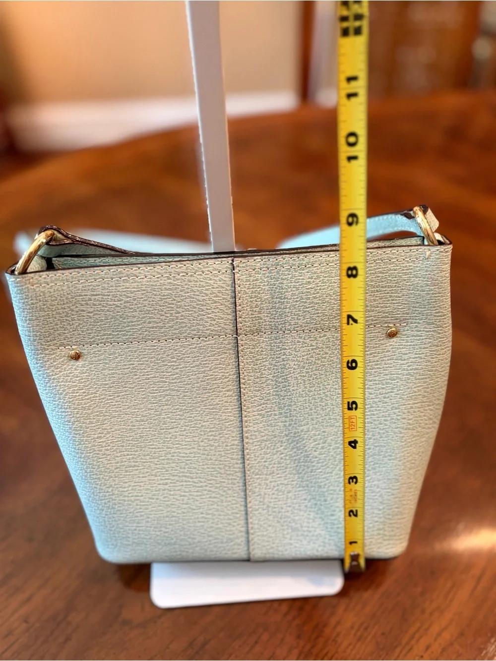 Frances Valentine Icy Blue Leather Shoulder/ Crossbody Bag - Like New